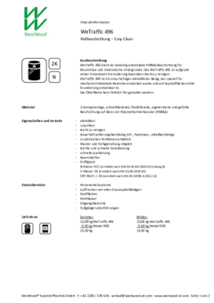 WeTraffic 496 Rollbeschichtung – Easy Clean Produktinformation